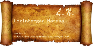 Lozinberger Natasa névjegykártya